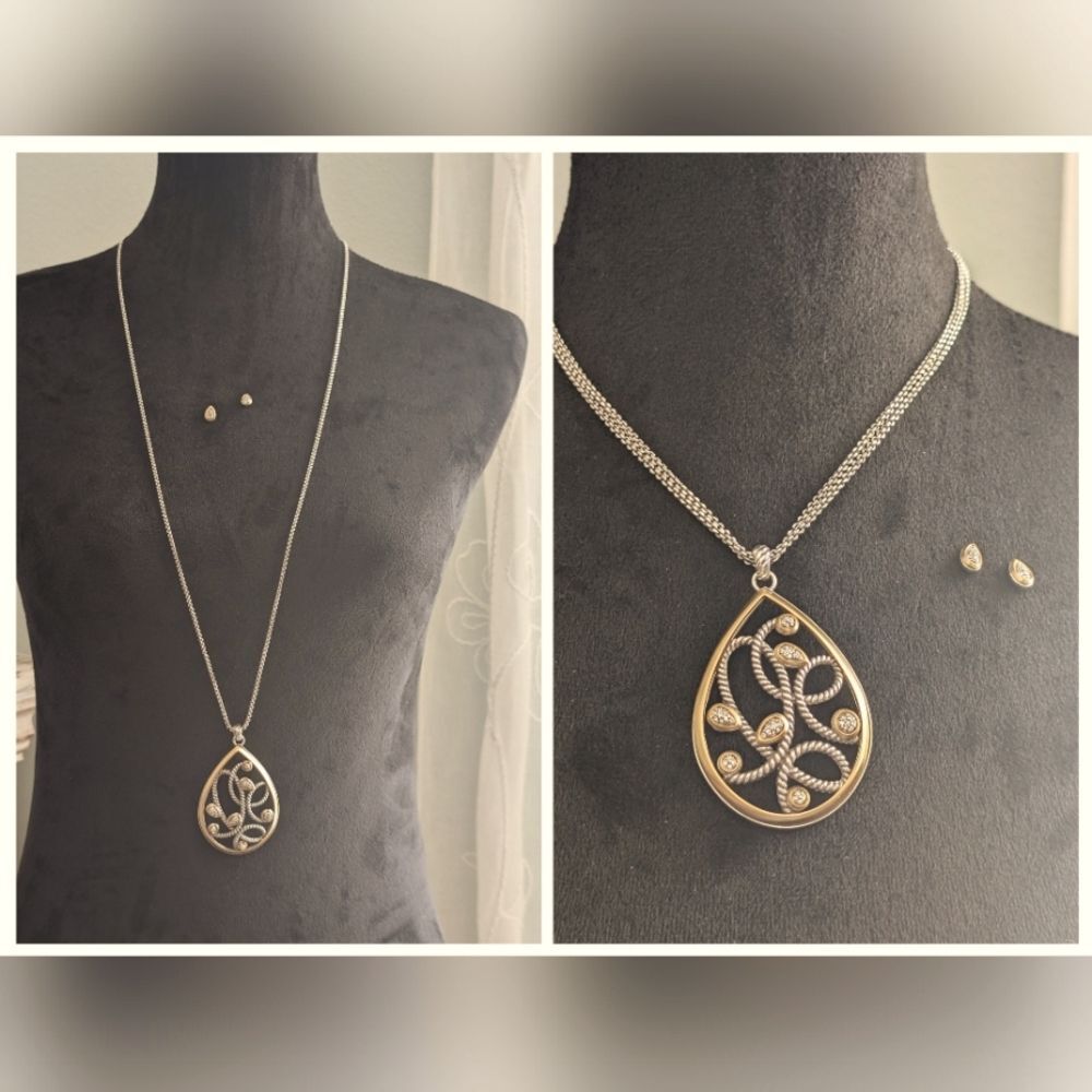 NWOT Brighton Yalta Massandra Convertible Necklace and Earrings Set, Retired